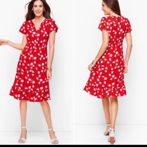 Talbots Red Dress with Beautiful Floral Pattern!